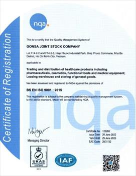 Chứng chỉ ISO 9001 công nhận UKAS Hệ thống Quản lý Chất lượng