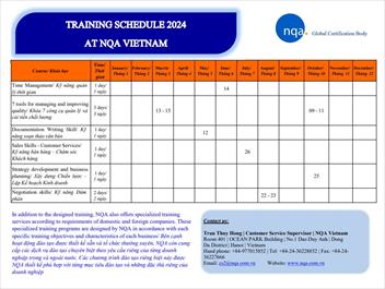 Chương trình đào tạo 2024 NQA Việt Nam